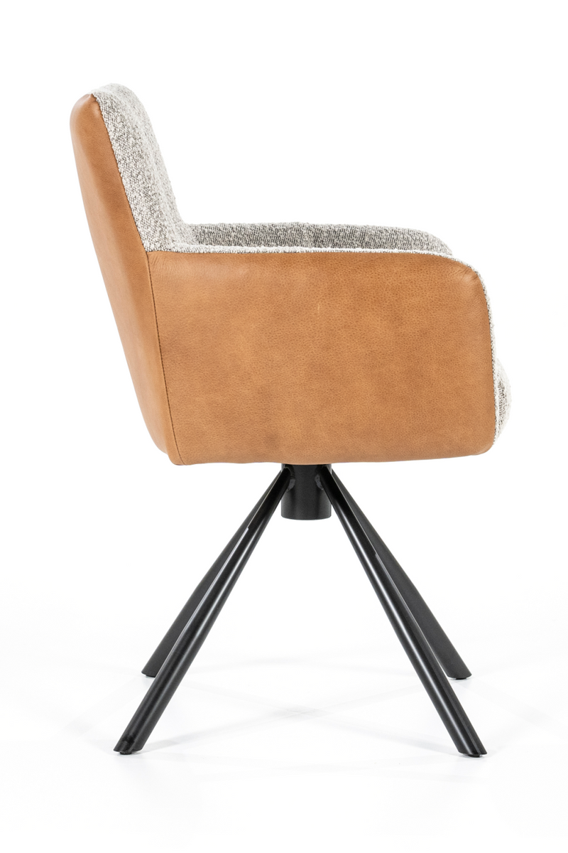 Silla de Comedor Beige Bouclé y Cognac | OROA Home Sef | Oroa.es