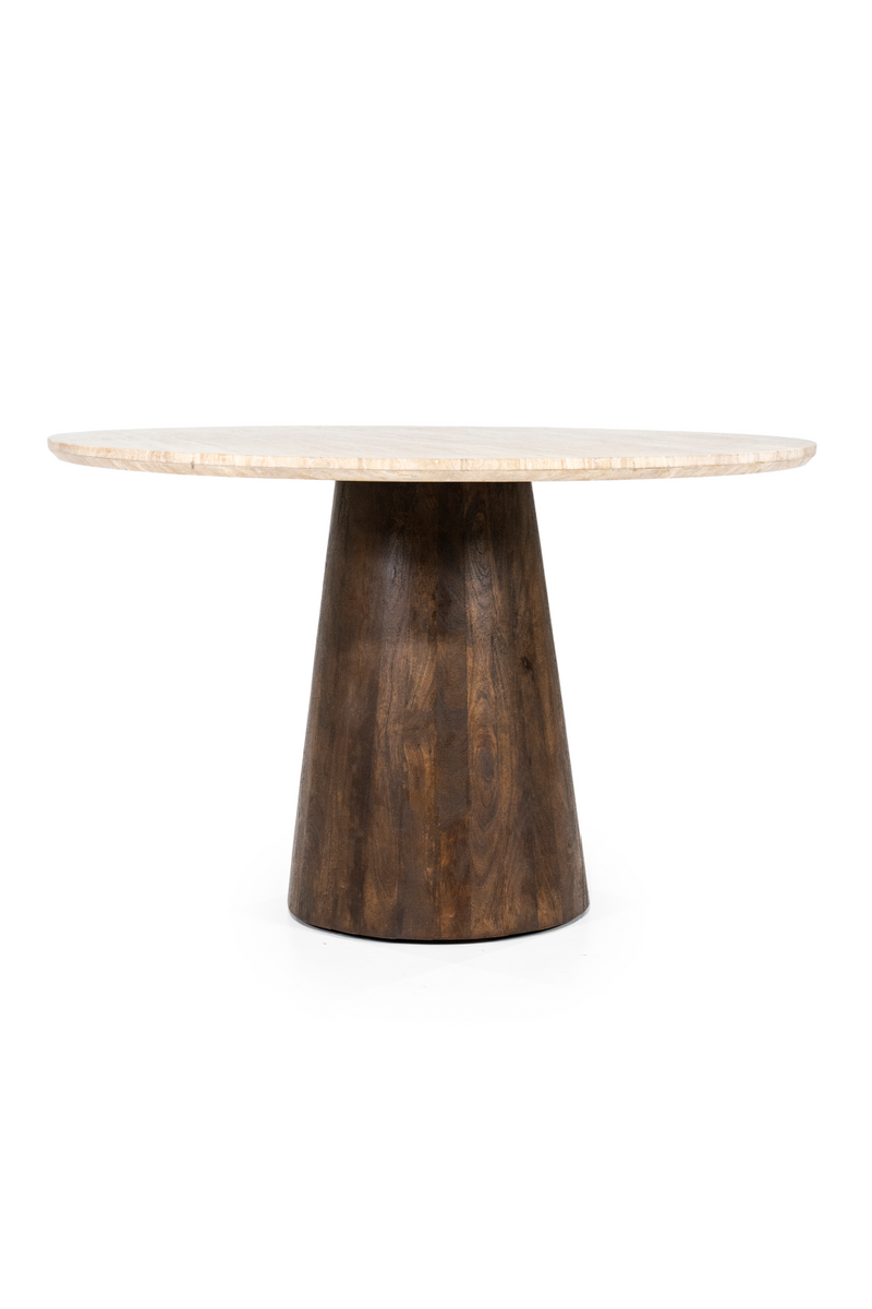 Mesa de Comedor con Pedestal de Travertino | OROA Home Aikin | Oroa.es