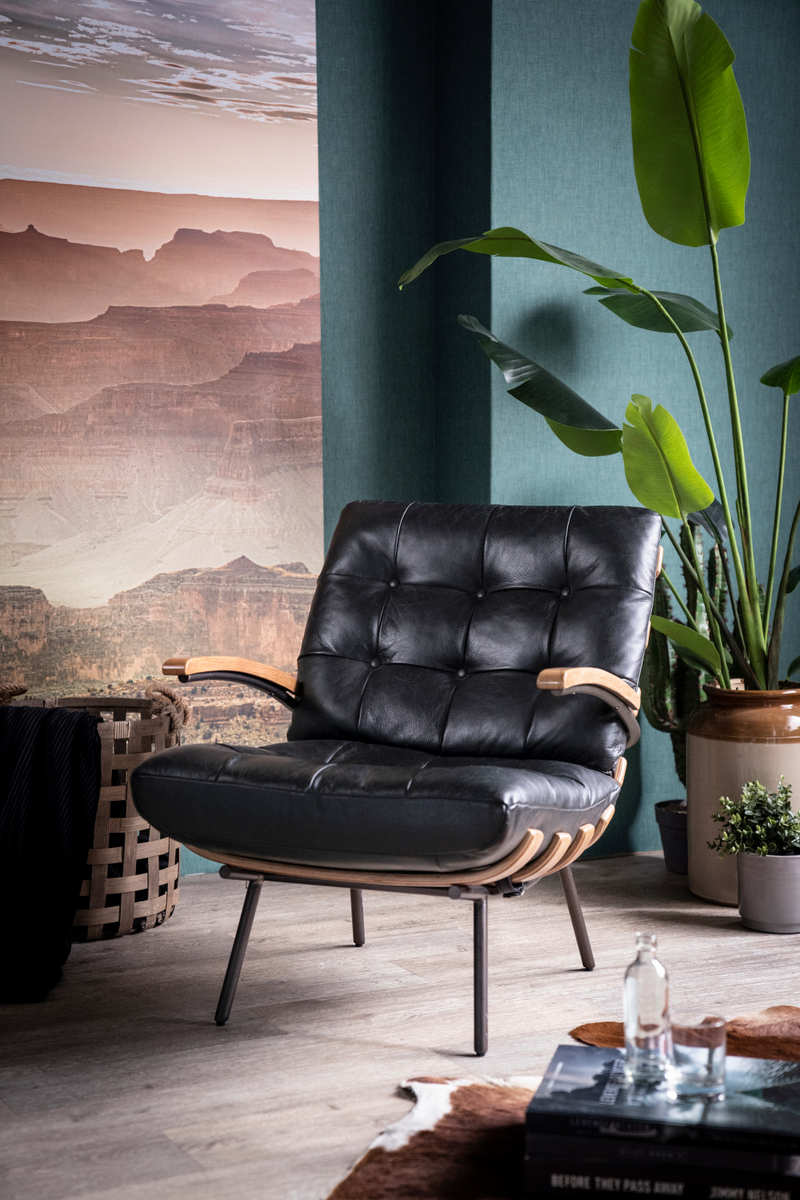 Sillón de Cuero Negro | OROA Home Bastiaan | Oroa.es