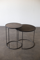 Mesa Auxiliar con Bandeja Redonda (Set de 2) | Ethnicraft Mesas Bandeja | Oroa.es